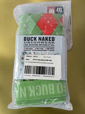 Duluth Trading Co Size 4XL Buck Naked Performance Boxer Brief Argyle 76715 New